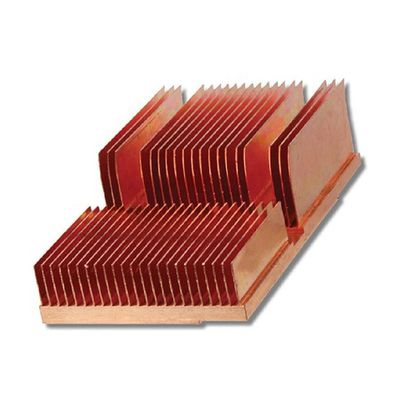 Pure Copper Skived Heatsink CNC machining Process Customized Fin Pitch