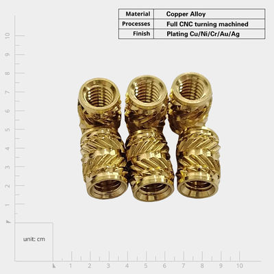 M2 M3 M4 M5 M6 M8 Brass Threaded Insert Nut Knurled Inserts Nut for CNC Turning Heat Staking