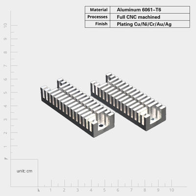 Anodized Aluminum Heat Sinks with Straight Fin Customized Prototype Machining Services