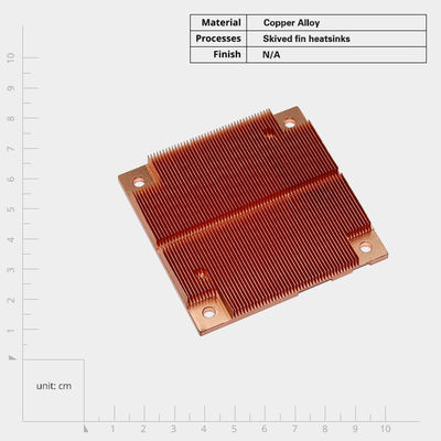 Customized Skived Fin Height Copper Heat Sink For Heat Dissipation