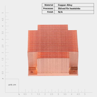 Pure Copper Skived Fin Heat Sink Thermal Conductivity Fin Heat Sink For Electronic Devices