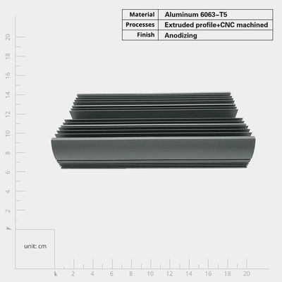 Extruded Aluminium Heat Sink Profile with High Corrosion Resistance Anodizing Process