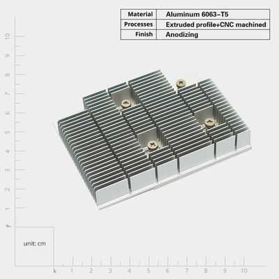 Sleek Anodized Aluminum Extrusion Heat Sinks Customized with Screw Mount Corrosion Resistance