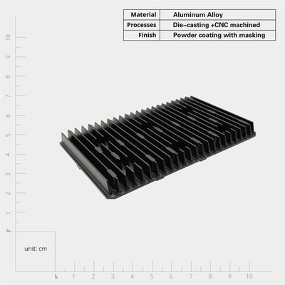 High Thermal Conductivity Anodized Aluminum Die Cast Heat Sink for Custom Metal Parts